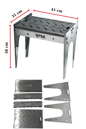 Mangal, Demonte, Krom Paslanmaz Çelik, Taşıma Çantalı