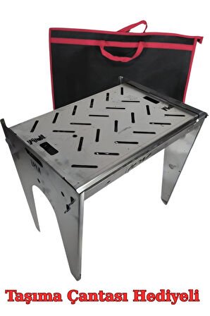 Mangal, Demonte, Krom Paslanmaz Çelik, Taşıma Çantalı