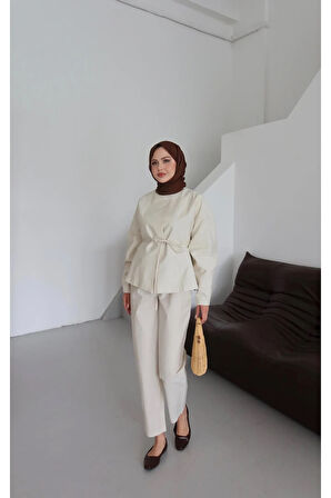 Zenta Kuşak Detay Tesettür Alt Üst Takım TNS-4430