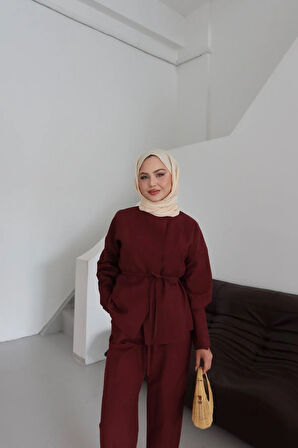 Zenta Kuşak Detay Tesettür Alt Üst Takım TNS-4430