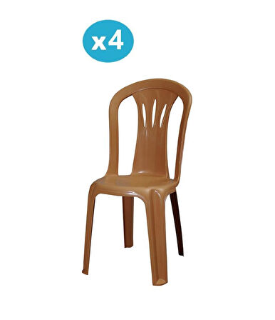 Omnipazar MT-GF181 Maggio Plastik Bahçe Balkon Sandalye 4'lü Set 
