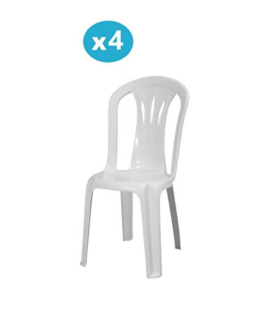 Omnipazar MT-GF181 Maggio Plastik Bahçe Balkon Sandalye 4'lü Set 