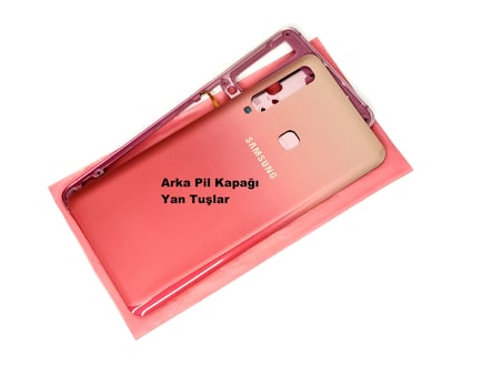 Tkgz Samsung Galaxy A9 A920 2018 FULL ORJ KASA Arka Pil Batarya Kapağı (TAMİR SETİ) PEMBE