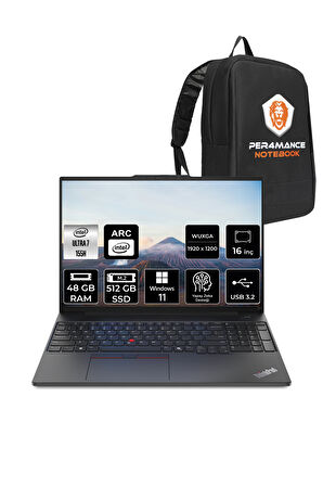 Lenovo ThinkPad E16 G2 Ultra 7 155H 48GB 512GB SSD 16'' WUXGA W11P 21MA002UTX & PER4 ÇANTA