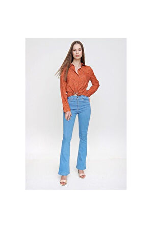 Kadın Kırmızı Uzun Kollu  Gömlek 700-2711200