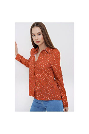 Kadın Kırmızı Uzun Kollu  Gömlek 700-2711200