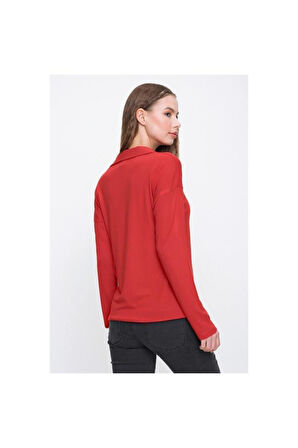 Kadın Antrasit Polo Yaka Bluz 2749160