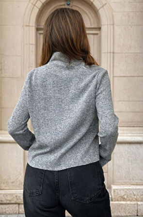 Kadın Yumoş Ceket Broş Kemer Tokalı Lazer Kesim Uzun Kollu 2976275