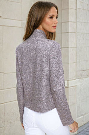 Kadın Yumoş Ceket Broş Kemer Tokalı Lazer Kesim Uzun Kollu 2976275