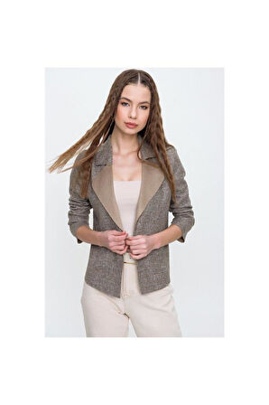Kadın Yumoş Kendinden Dokulu Uzun Kollu Triko Hırka Ceket 7002975230