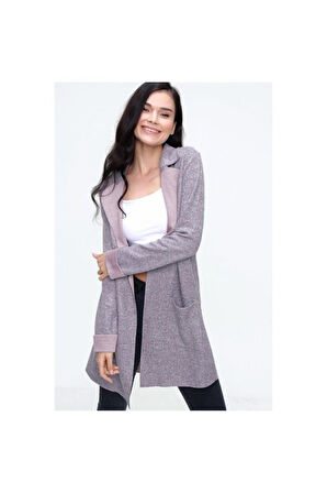 Kadın Dokulu Yumoş Kumaş Uzun Cepli Ceket Hırka 3010270