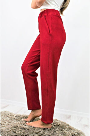 Kadın Siyah Yumuşak Dokulu Yüksel Bel Beli Lastikli Esnek Rahat Pantolon Yb3273210