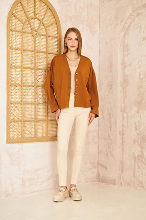 Kadın Siyah Scuba Kumaş Gümüş Düğme Detaylı Uzun Kollu Cepli Ceket Hırka 3510210