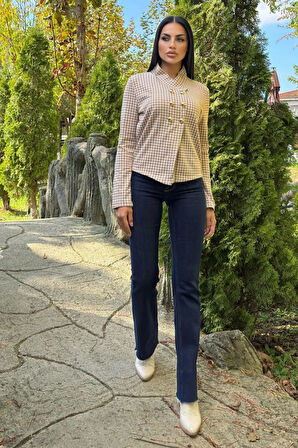 Kadın Dik Yaka İnce Baharlık Şık Tarz Jakar Örme Ceket (Astarsız) 3512230