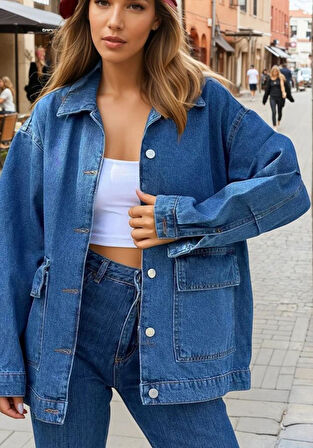 Kadın Oversize Kot Ceket 