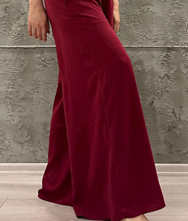 Kadın Beli Lastikli Cepli Bol Paça Salaş Oversize Yumuşak Dokulu Rahat Pantolon  3391260