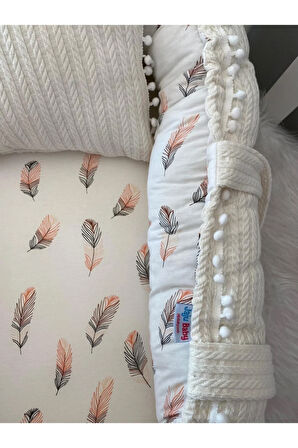 Babynest Örgü Kumaş Tüy Poplin Kumaş Ponponlu Jaju-babynest Lüx Anne Yanı