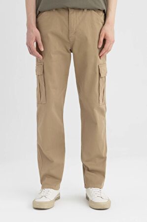 DeFacto Yazlık Gabardin Pantolon Kargo Cepli Düz Paça  B6366AX24SPBG220
