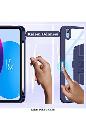 Apple iPad Air 10.2 (8.Nesil) Uyumlu 360° Dönebilen Standlı Pino Tablet Kılıfı 