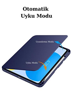 Apple iPad Air 10.2 (8.Nesil) Uyumlu 360° Dönebilen Standlı Pino Tablet Kılıfı 