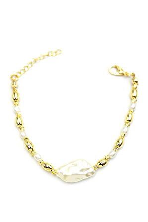 İnci Bileklik - Altın