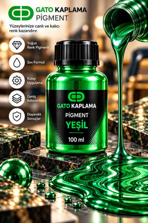 GATO Kaplama Solvent Bazlı Transparan Sıvı Pigment Boya 100 ml Yeşil Renk Renklendirici
