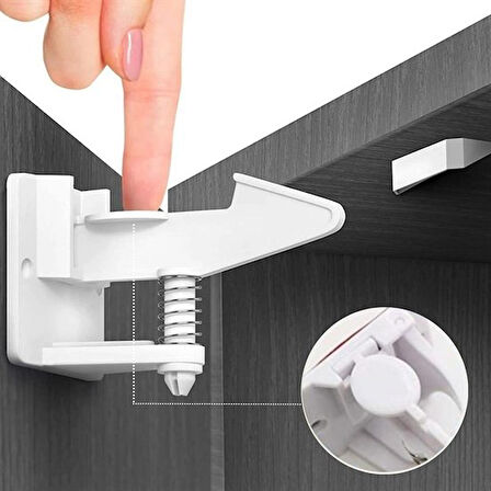 Bebek Çocuk Güvenliği Korumalı Yapışkan Çekmece ve Dolap İçin Tutucu Gizli Güvenlik Kilidi  GO50607422850