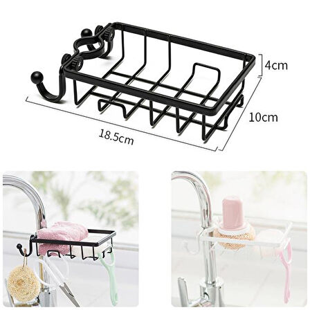 Paslanmaz Çelik Mutfak Banyo Musluğuna Sabitlenebilir Sabunluk  GO50602146450