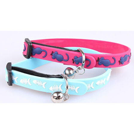 Çıngıraklı Zilli Sevimli Renkli Slikon Kedi Köpek Boyun Tasması  GO50601144150