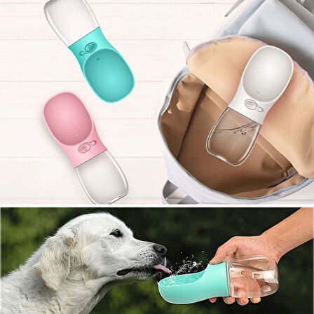 Taşınabilir Evcil Hayvan Suluğu Seyahat Kabı Kilitlenebilen Su Sızdırmaz Kap 350 ml  GO50602889640