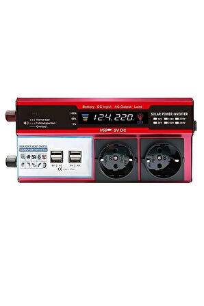12v 2000w Araç Ve Güneş Enerjisi Uyumlu Modifiye Sinus Inverter Çift Usb Çift Priz Ve Çakmaklıklı  GO506015NIZF-109818