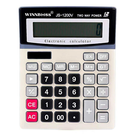 12 Haneli Geniş LCD Ekran, Pilli Büyük Düğmeli Hesap Makinesi  GO50604518040