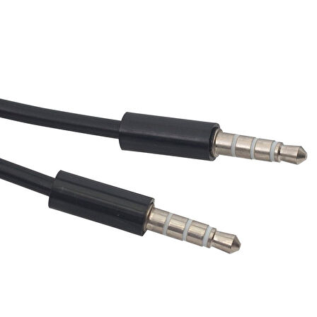 3.5 MM ERKEK/ERKEK SİYAH 4 BOĞUMLU AUX STEREO 1 METRE KABLO  GO50609562350