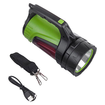 ŞARJLI LEDLİ UZUN MENZİLLİ KAMP TİPİ ÇOK FONKSİYONLU IŞILDAK FENER JS-881B  GO50601898740