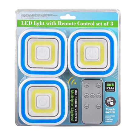 COB LEDLİ PİLLİ UZAKTAN KUMANDALI ÜÇLÜ LAMBA  GO50604289450