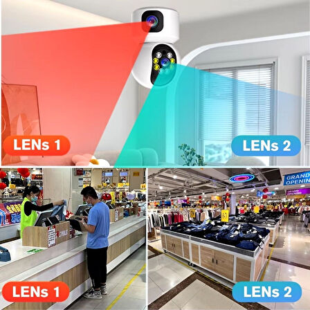 Çift Kameralı Wifi Bağlantılı Gece Görüşlü Ev Tipi Güvenlik Kamerası  GO5060898684003003378