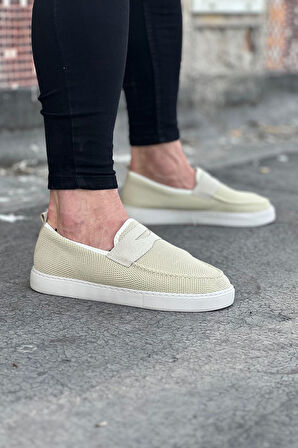  WG061 Bej Triko Babet Erkek Casual Ayakkabı