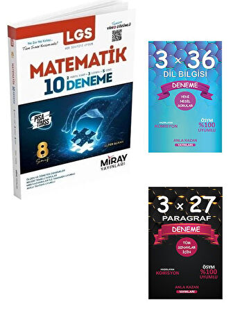 Miray 8. Sınıf LGS Matematik 10 Deneme Çözümlü