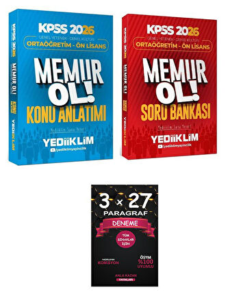 Yediiklim 2026 KPSS Lise Ortaöğretim Ön Lisans MEMUR OL Konu+Soru