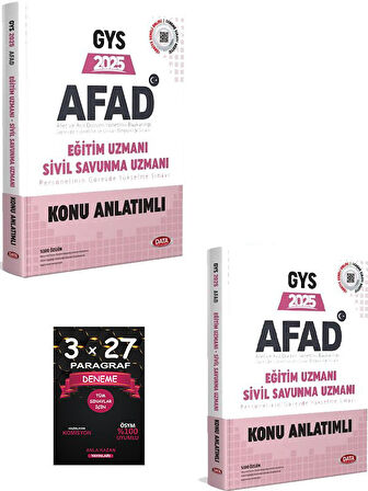 AFAD Eğitim Uzmanı - Sivil Savunma Uzmanı GYS Konu+Soru