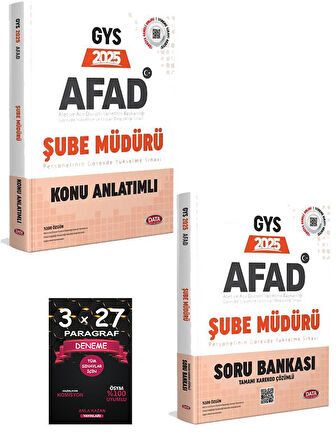 Data AFAD Şube Müdürü GYS Konu + Soru