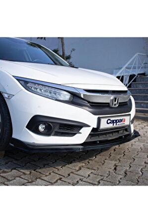 Honda Civic 10 Ön Tampon Lip Eki Karlık Akrilik (Abs) Piano Black 2016 Ve Sonrası