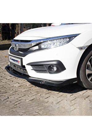Honda Civic 10 Ön Tampon Lip Eki Karlık Akrilik (Abs) Piano Black 2016 Ve Sonrası