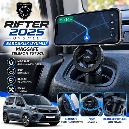 Peugeot Rifter 2018-2026 Araç Içi Premium Telefon Tutucu - Araba Telefon Tutacağı Havalandırma Için