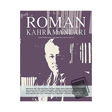 Roman Kahramanları Sayı: 36 Ekim-Aralık 2018