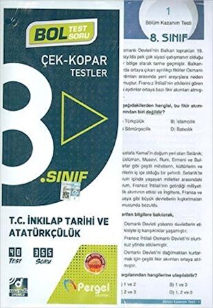 8. Sınıf T.C. İnkılap Tarihi ve Atatürkçülük Test (31 BT-9 ÜT)