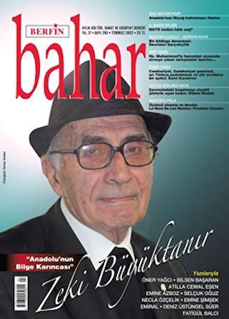 Berfin Bahar Aylık Kültür Sanat ve Edebiyat Dergisi Sayı: 293 Temmuz 2022