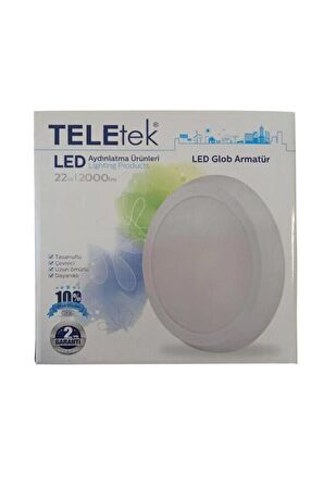 Teletek 22W Led Glob Armatür Beyaz 6500K