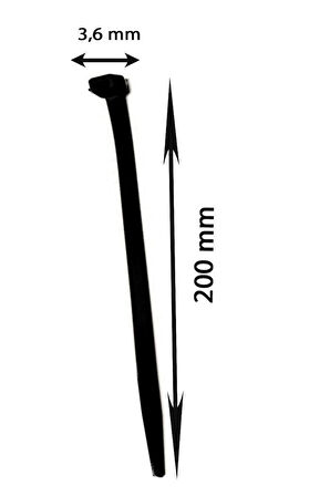 Çetsan 3,6*200 Kablo Bağı Siyah (100 Adet)