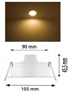 Philips Essential 5W Sıva Altı Gömme Led Spot Lamba Sarı 3000K(Armatür -Panel)(Delik :9 cm)